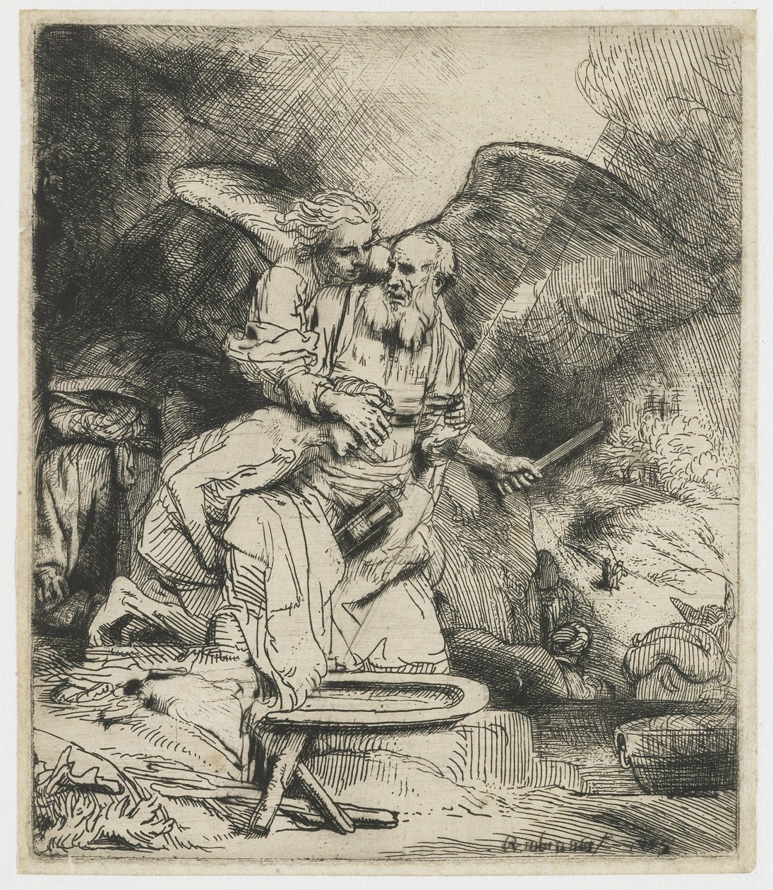 Abrahamin uhri tekijältä Rembrandt van Rijn