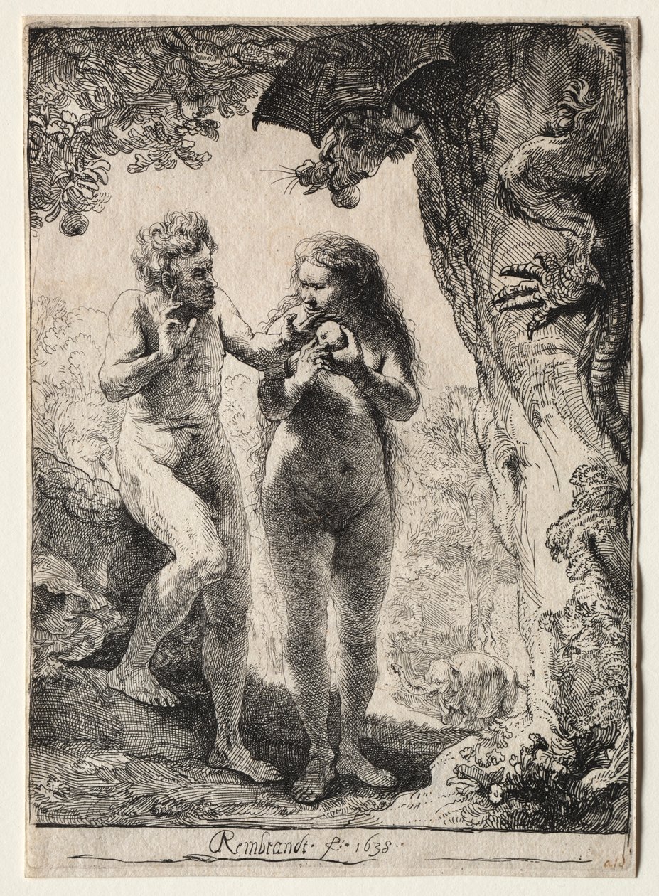 Aatami ja Eeva tekijältä Rembrandt van Rijn
