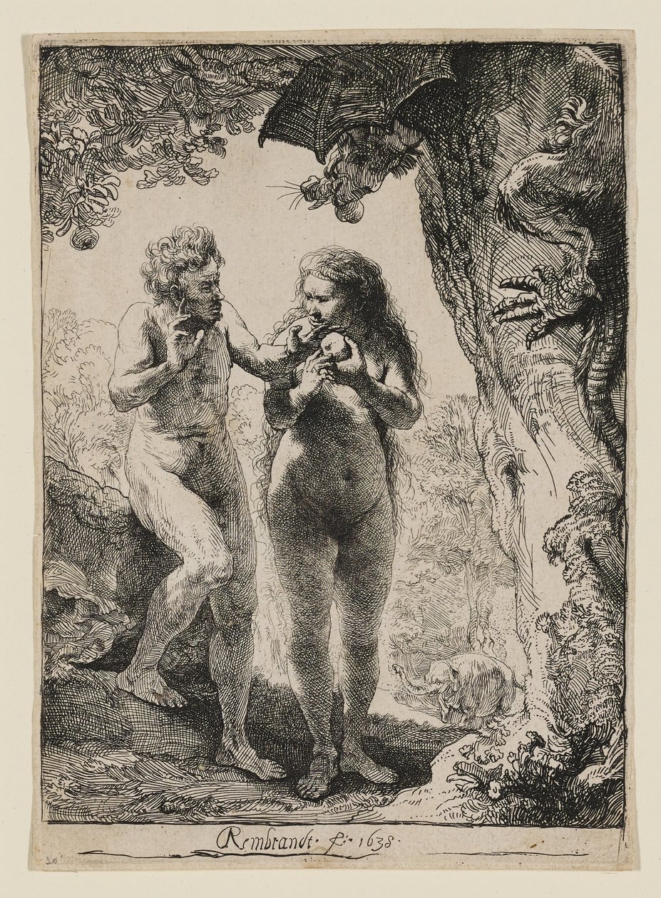 Aadam ja Eeva tekijältä Rembrandt van Rijn