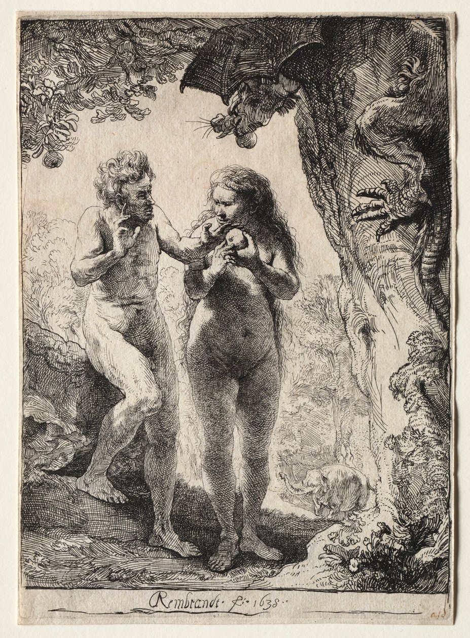 Aatami ja Eeva, 1638. tekijältä Rembrandt van Rijn
