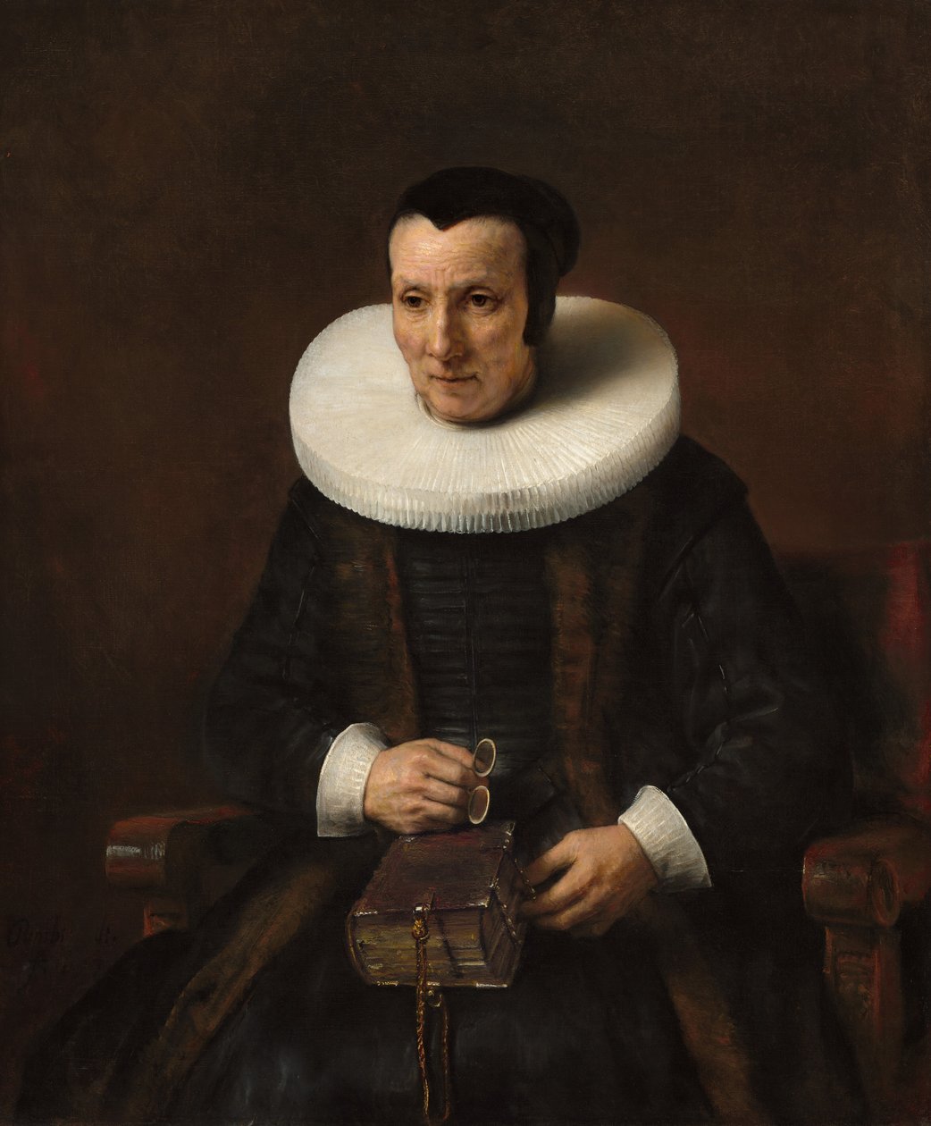 Vanha nainen kirjan kanssa, 1637. tekijältä Rembrandt van Rijn