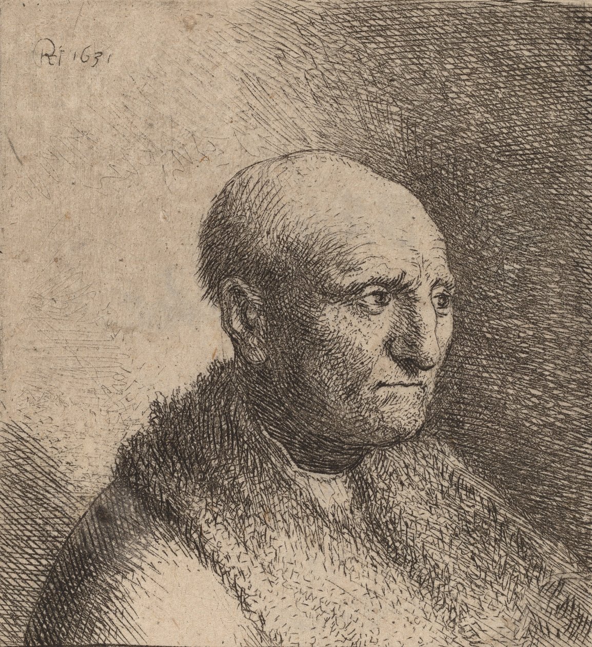 Kalju mies turkisviitassa, n. 1630. tekijältä Rembrandt van Rijn