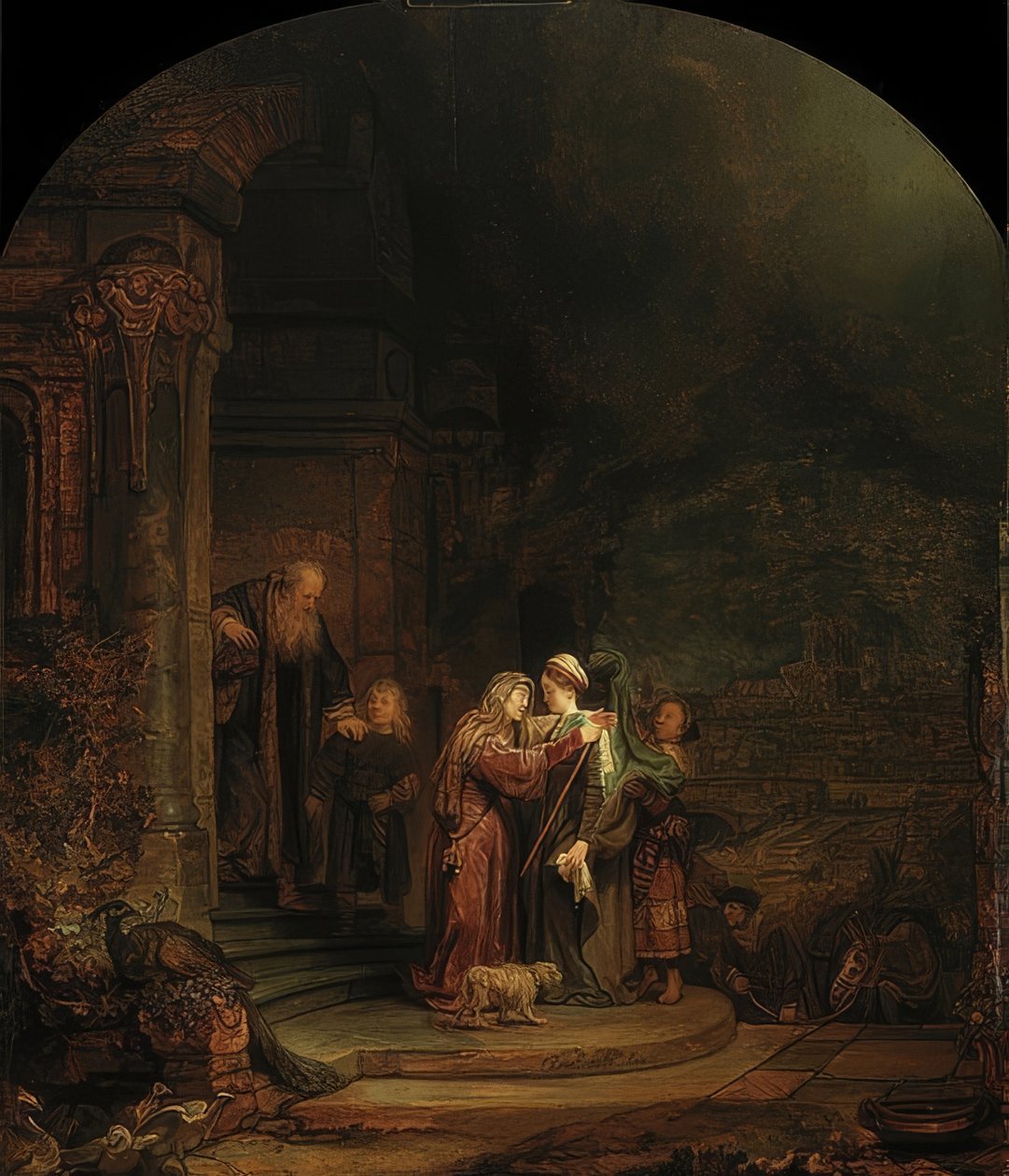 Marian ja Elisabethin tapaaminen. 1640 tekijältä Rembrandt van Rijn