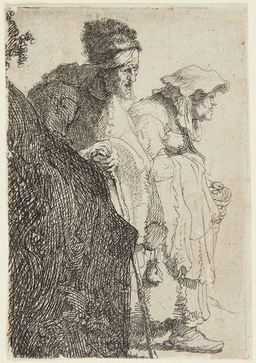 Kerjäläismies ja kerjäläisnainen tekijältä Rembrandt van Rijn