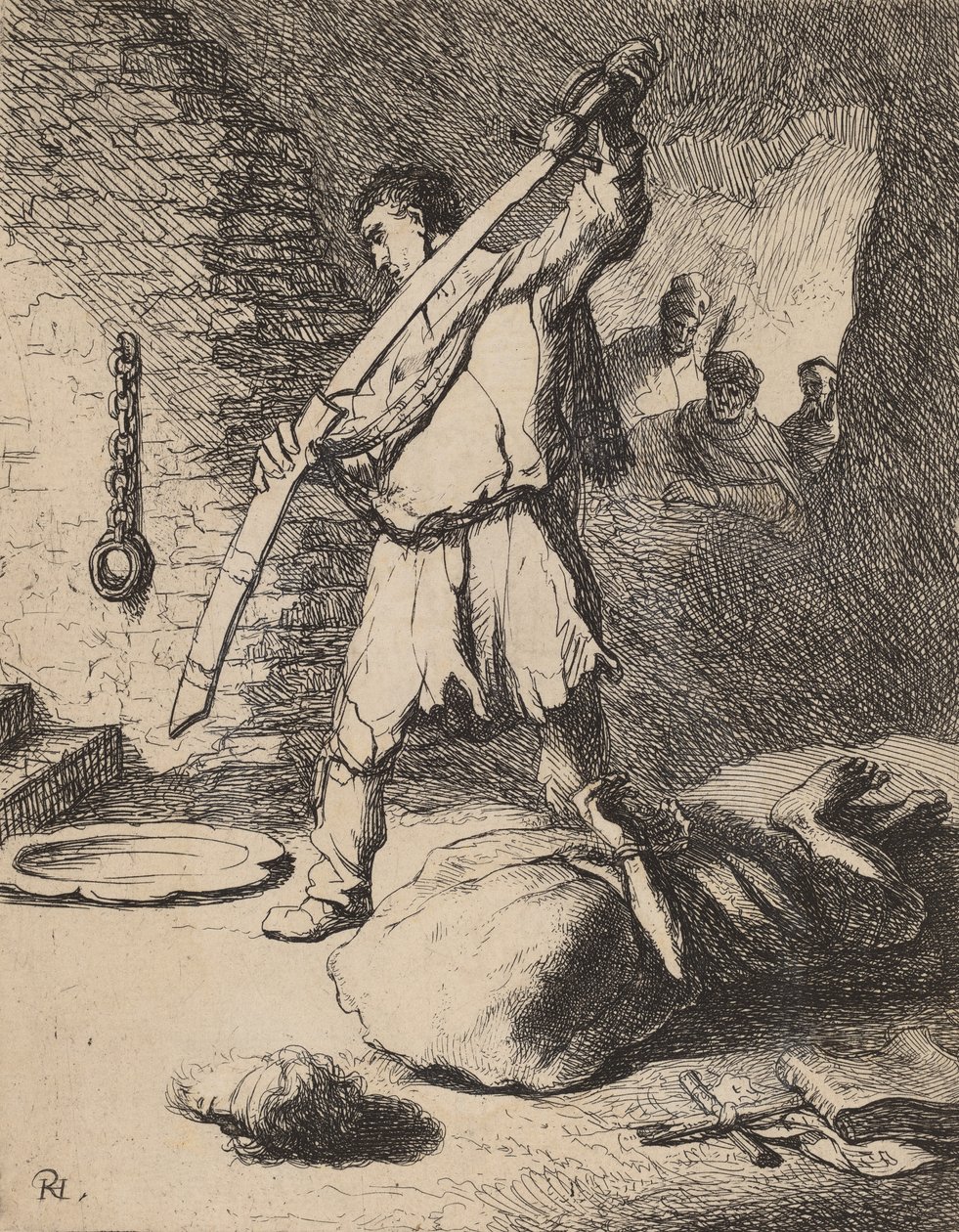 Johannes Kastajan pään mestaus, n. 1627. tekijältä Rembrandt van Rijn