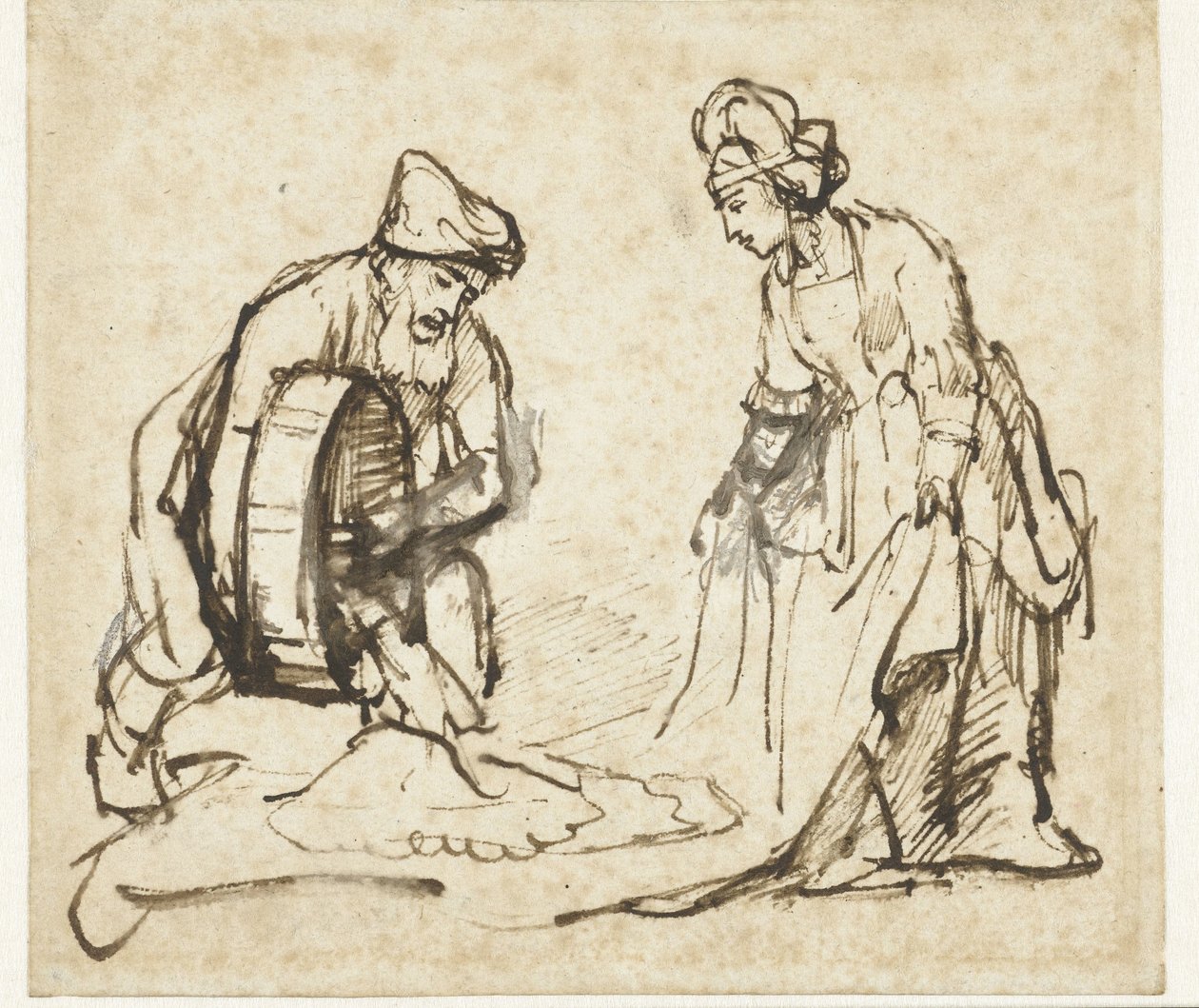 Boas ja Ruth tekijältä Rembrandt van Rijn