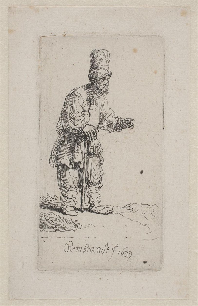 Talonpoika nojaa kepille tekijältä Rembrandt van Rijn