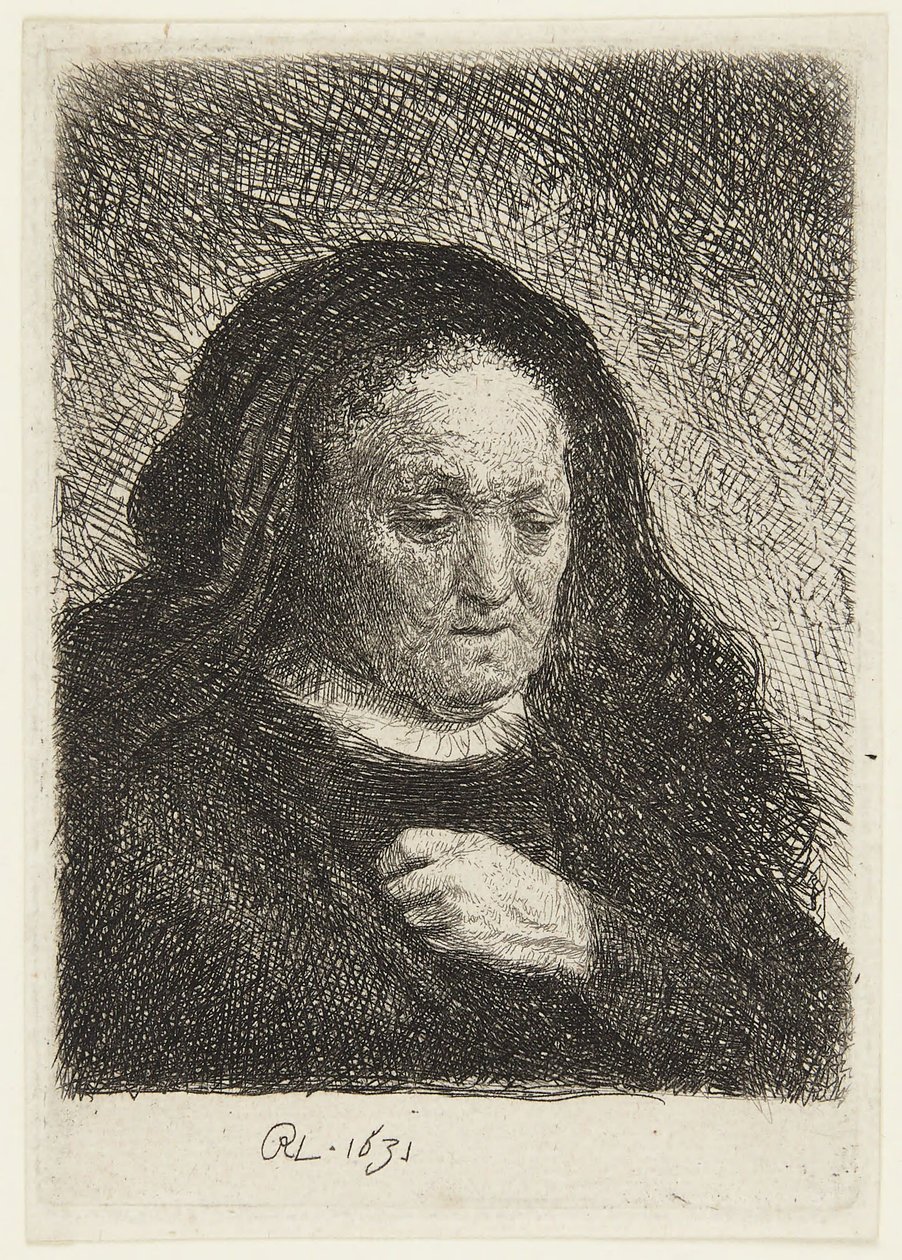 Rembrandtin äidin rintakuva tekijältä Rembrandt van Rijn