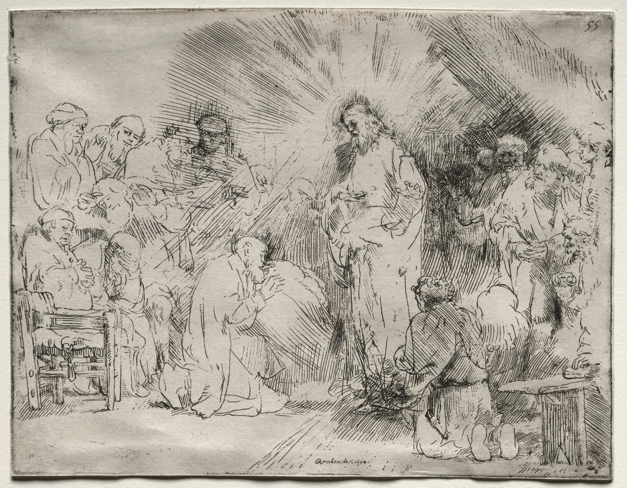Kristus ilmestyy apostoleille, 1656. tekijältä Rembrandt van Rijn
