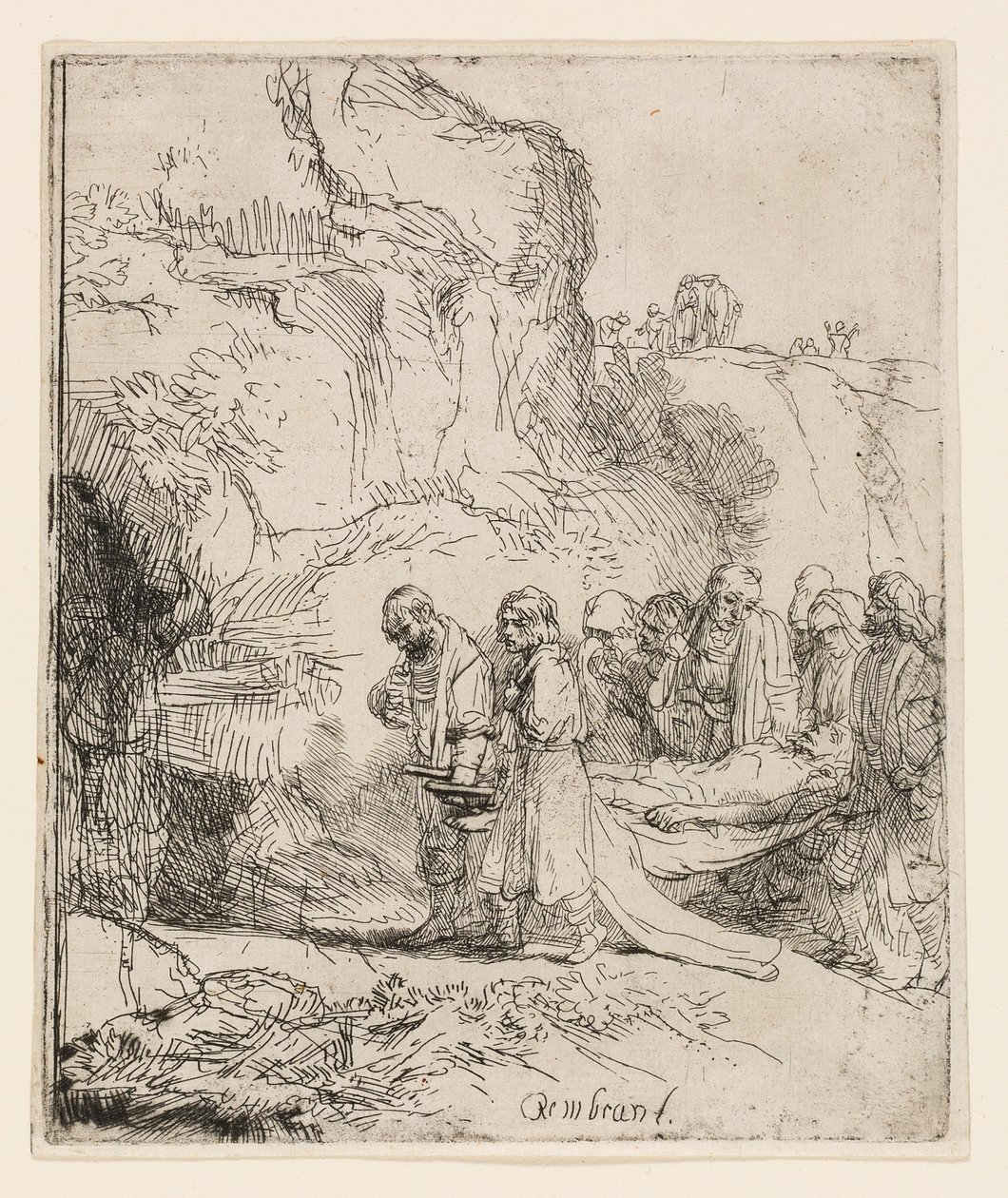 Kristus kannettiin haudalle tekijältä Rembrandt van Rijn