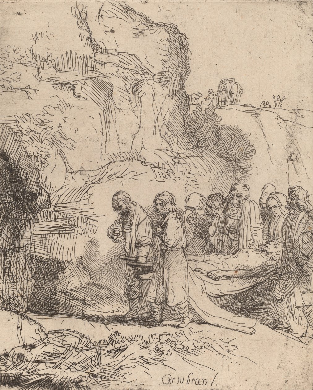 Kristus kannettiin haudalle, n. 1645. tekijältä Rembrandt van Rijn