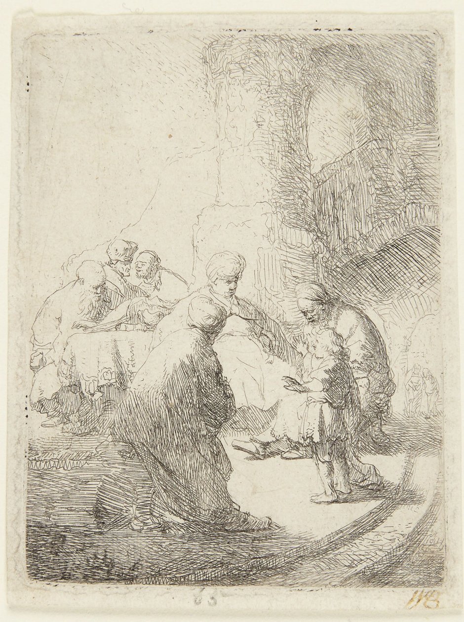 Kristus keskustelee oppineiden kanssa tekijältä Rembrandt van Rijn