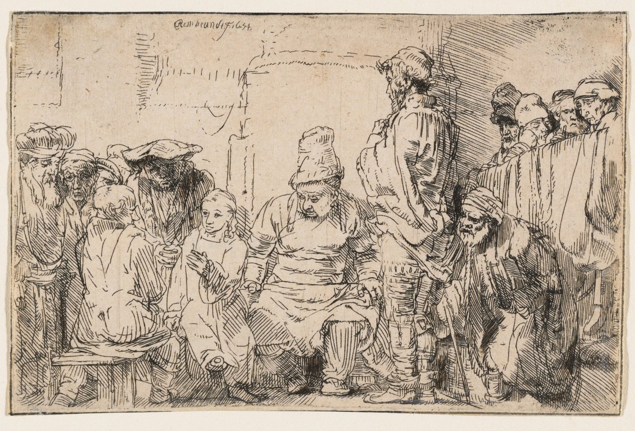 Kristus keskustelee oppineiden kanssa tekijältä Rembrandt van Rijn