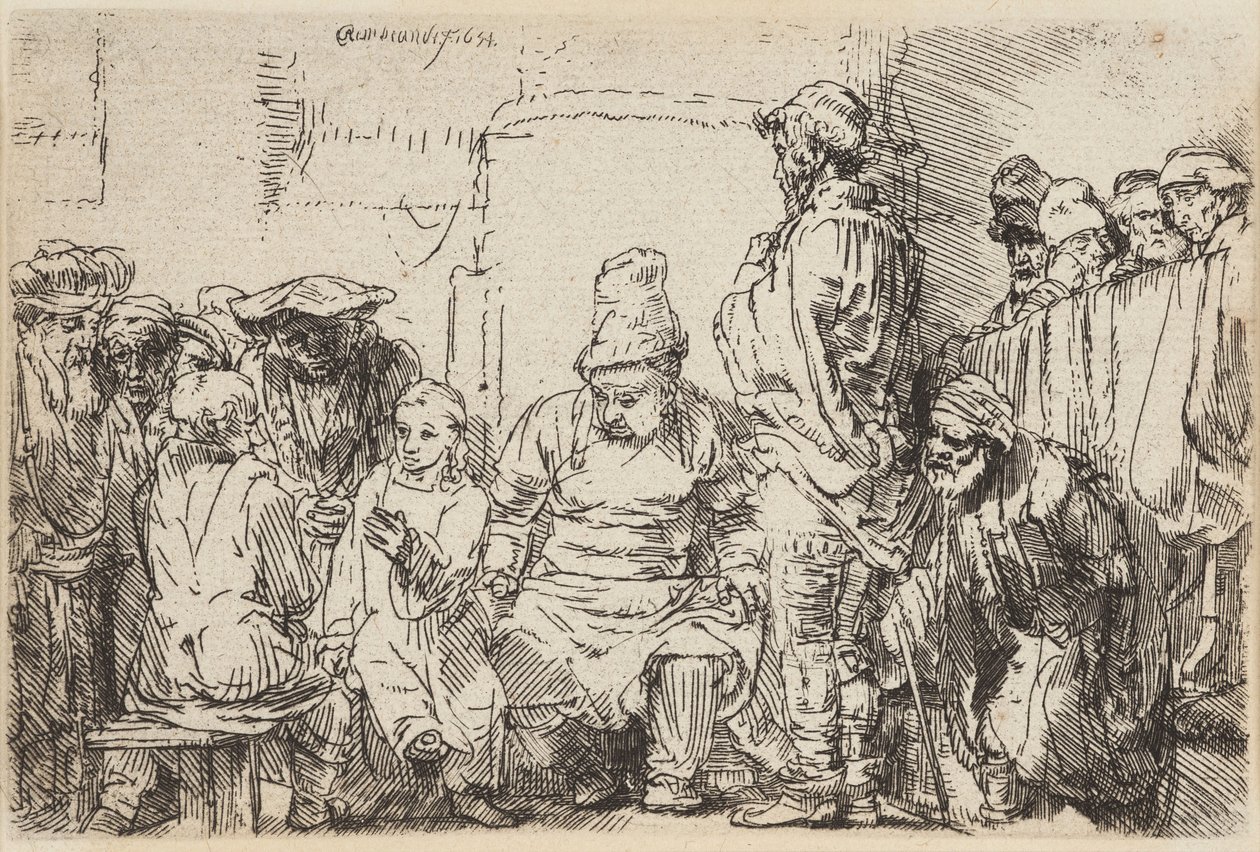 Kristus keskustelee oppineiden kanssa tekijältä Rembrandt van Rijn