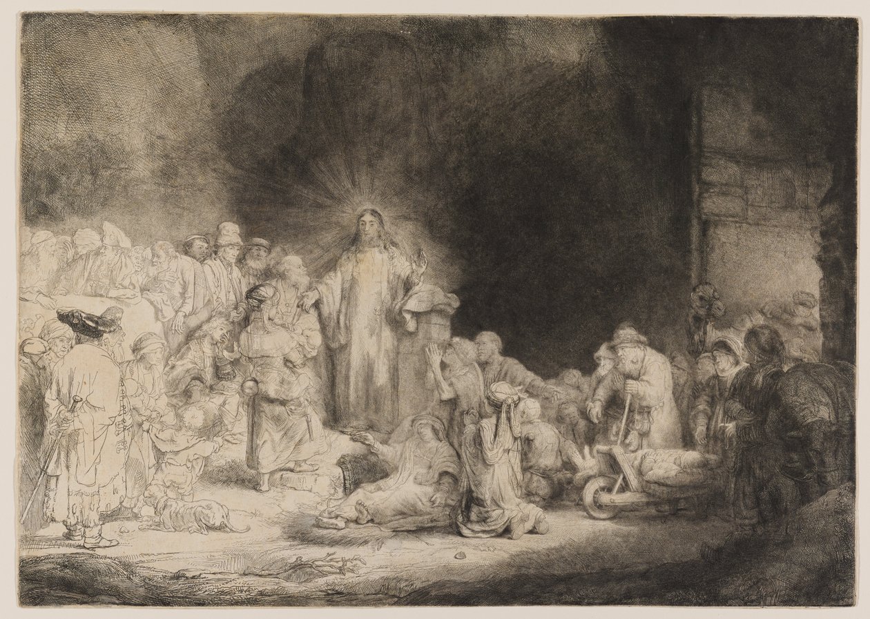 Kristus parantaa sairaita tekijältä Rembrandt van Rijn