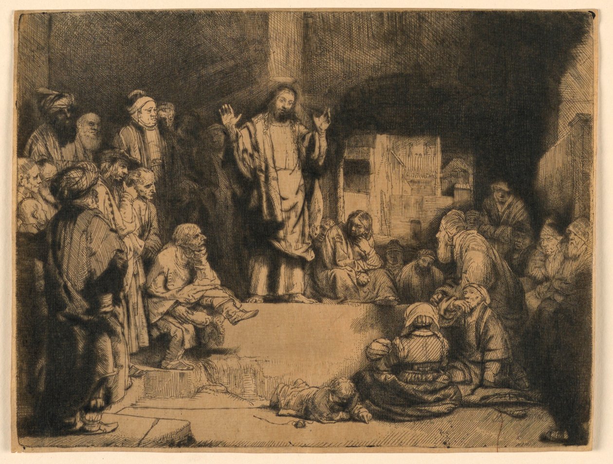 Kristus saarnaa ("La Petite Tomb") tekijältä Rembrandt van Rijn