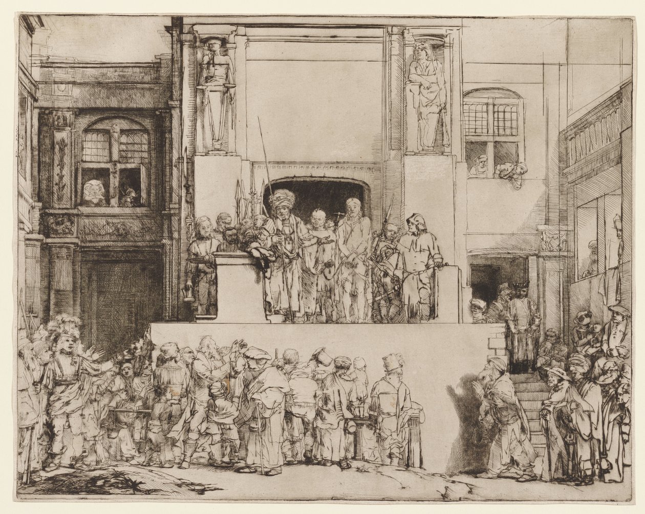 Kristus esitellään kansalle (Ecce Homo) tekijältä Rembrandt van Rijn