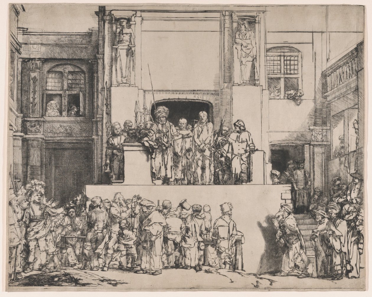 Kristus esiteltiin kansalle, 1655, 1655. tekijältä Rembrandt van Rijn