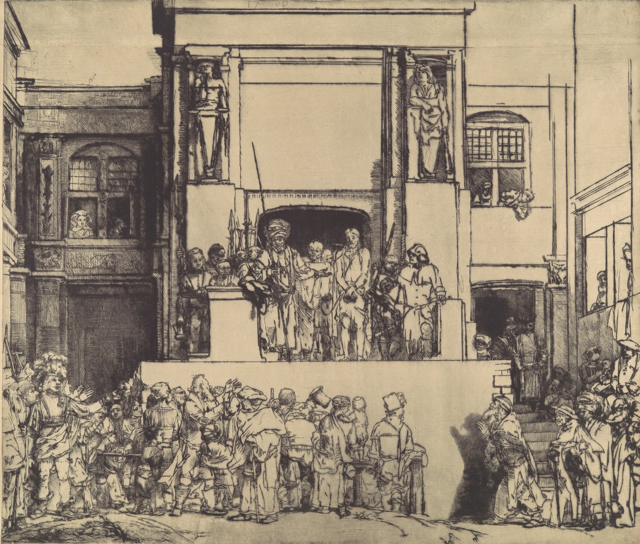 Kristus esiteltiin kansalle, 1655, 1655. tekijältä Rembrandt van Rijn
