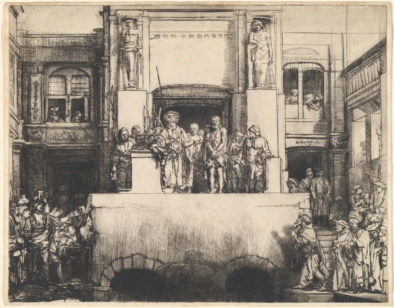 Kristus esiteltiin ihmisille: pitkänomainen levy tekijältä Rembrandt van Rijn