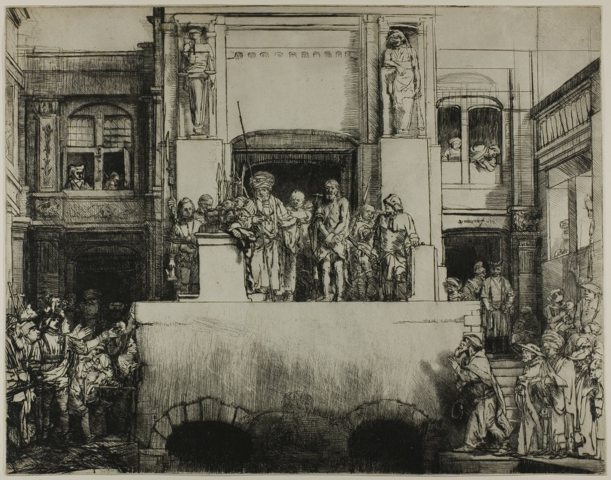Kristus esiteltiin ihmisille: pitkänomainen levy tekijältä Rembrandt van Rijn