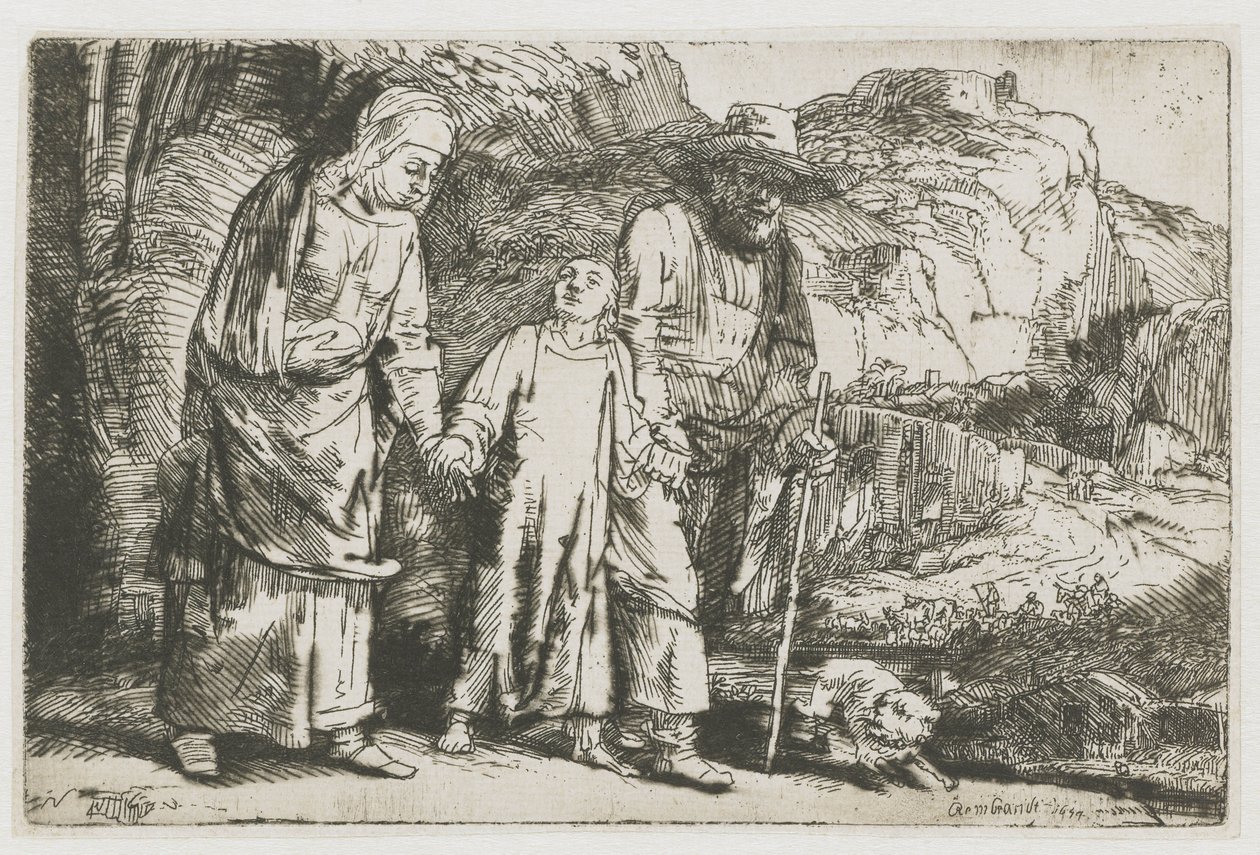 Kristus palaamassa temppelistä vanhempiensa kanssa Kristus palaamassa temppelistä vanhempiensa kanssa tekijältä Rembrandt van Rijn