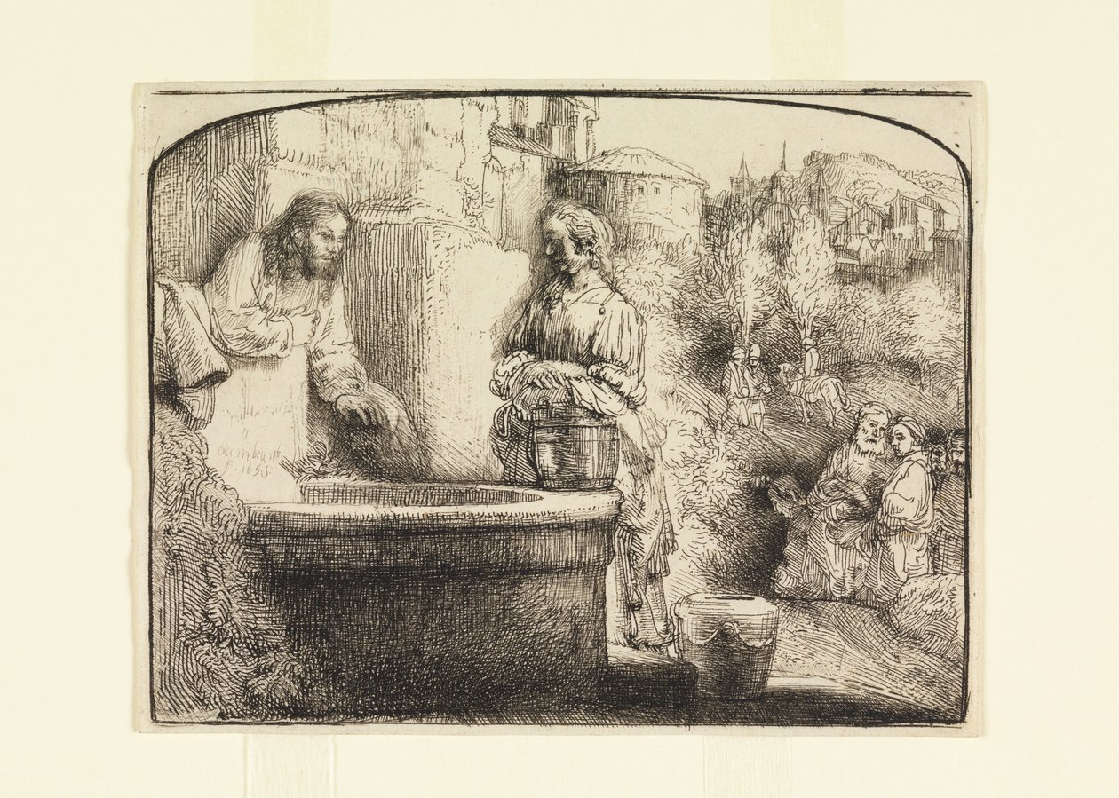 Kristus ja Samarian nainen tekijältä Rembrandt van Rijn