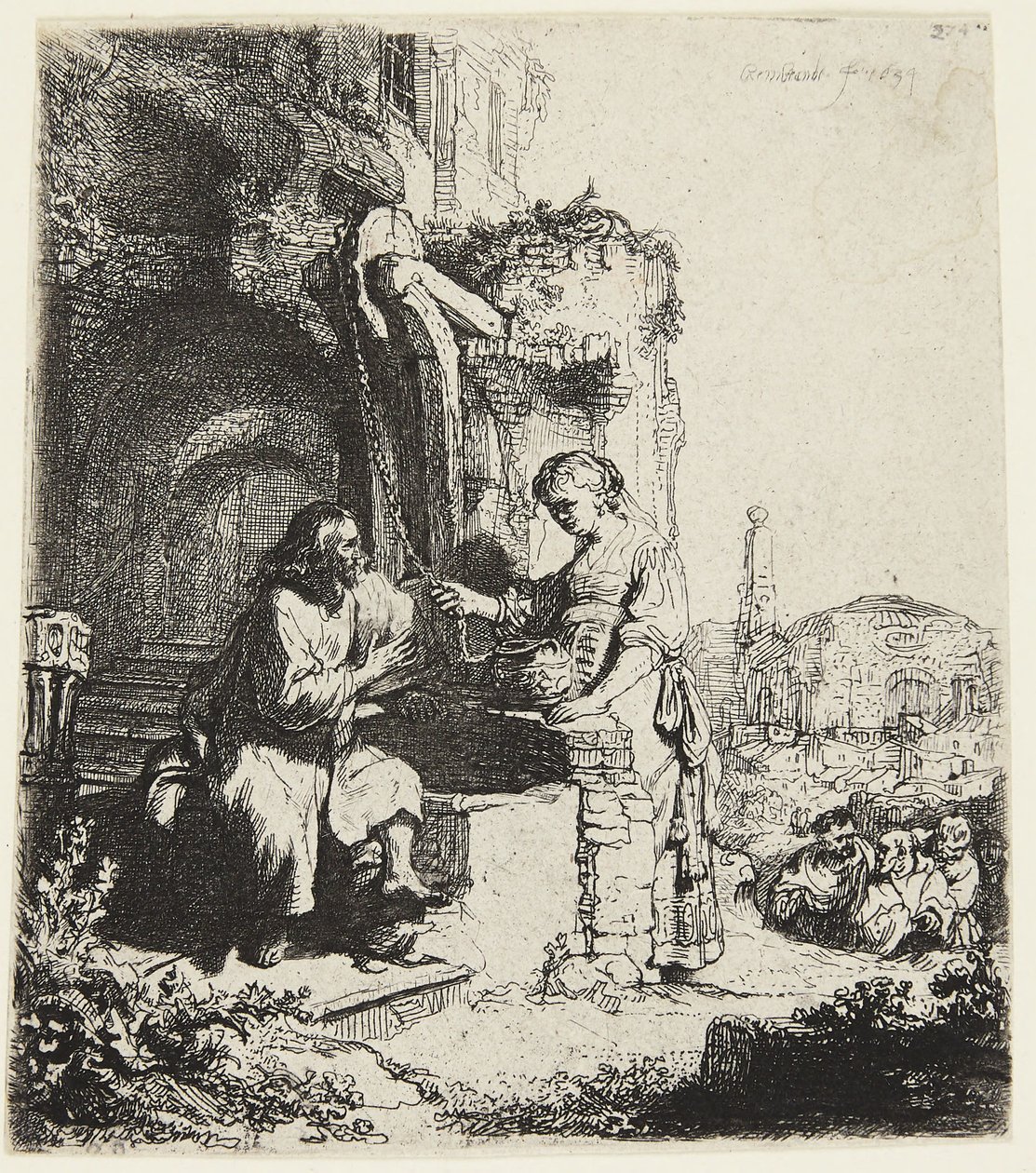 Kristus ja samarialainen nainen tekijältä Rembrandt van Rijn