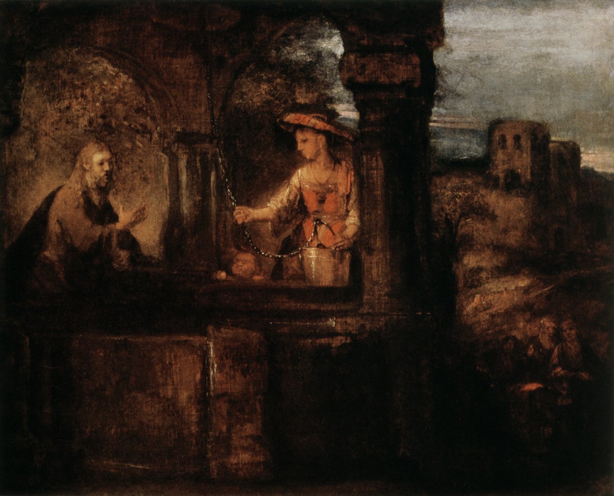 Kristus ja Samarian nainen, 1659. tekijältä Rembrandt van Rijn