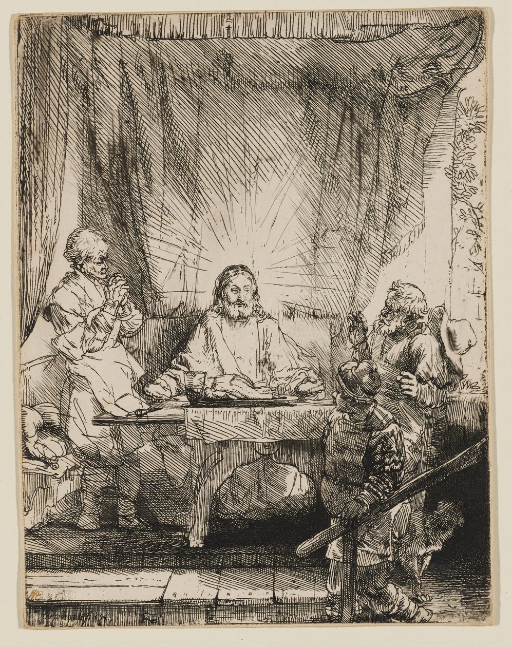 Kristus Emmauksessa: Suurempi kuva tekijältä Rembrandt van Rijn