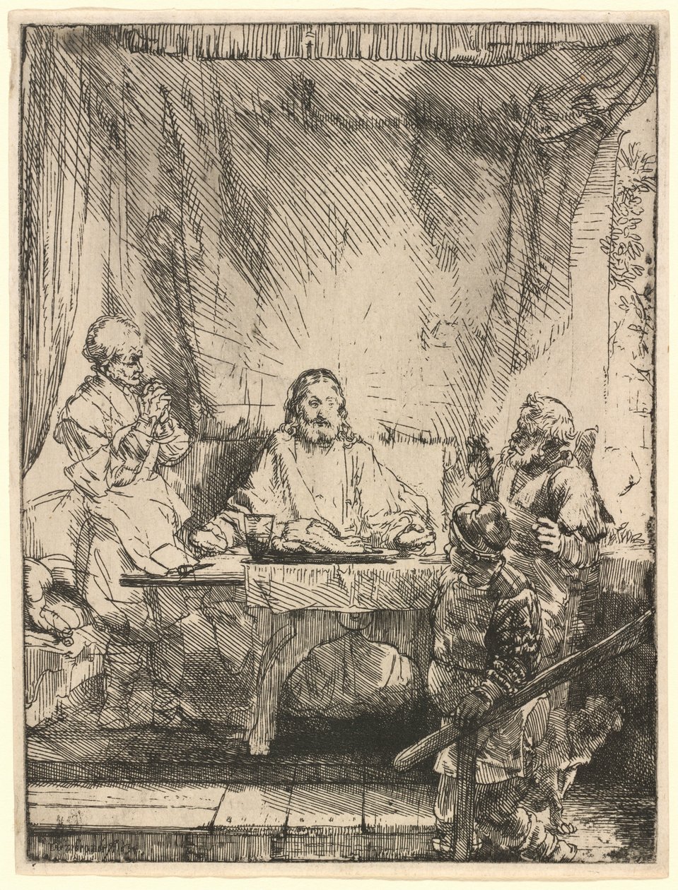 Kristus Emmauksessa: suurempi kuva tekijältä Rembrandt van Rijn