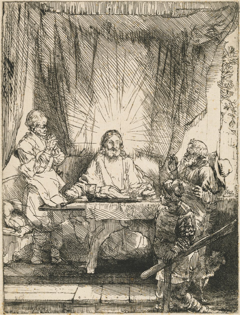 Kristus Emmauksessa: suurempi kuva tekijältä Rembrandt van Rijn
