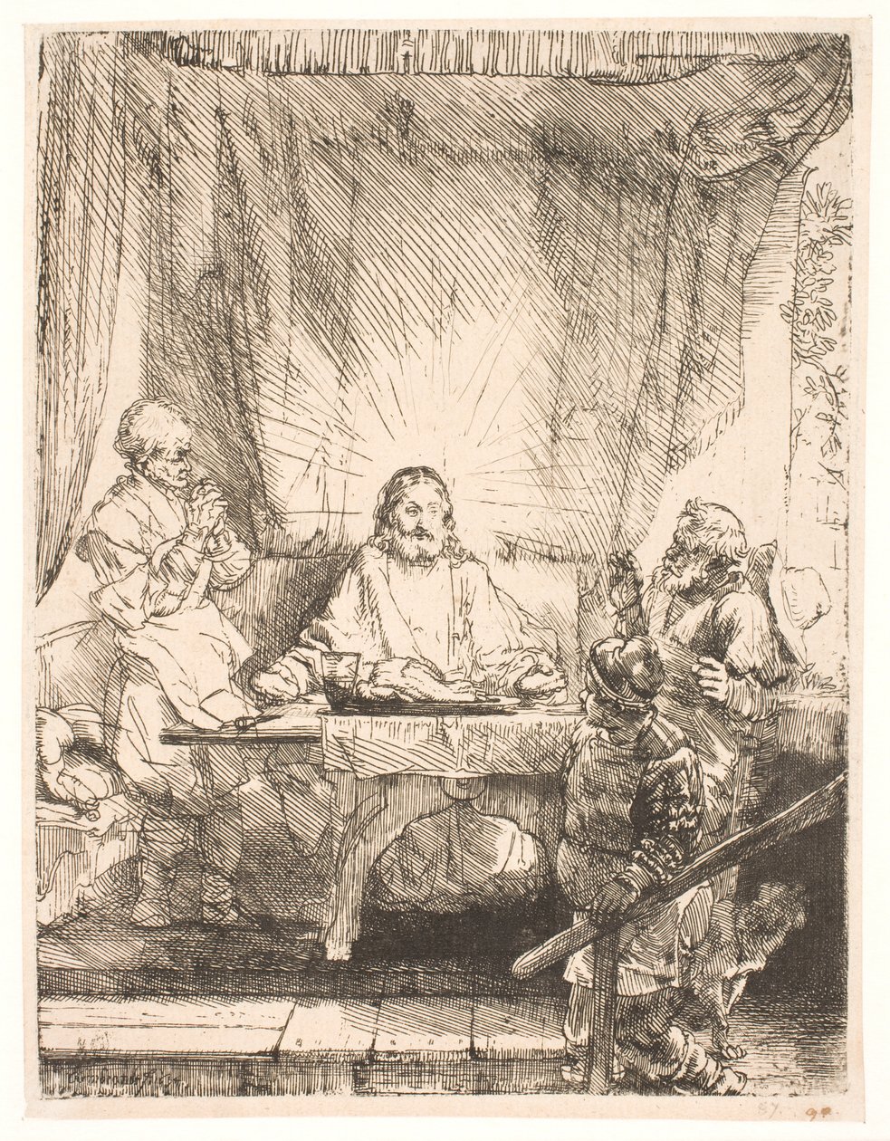 Kristus Emmauksessa: suurempi kuva tekijältä Rembrandt van Rijn