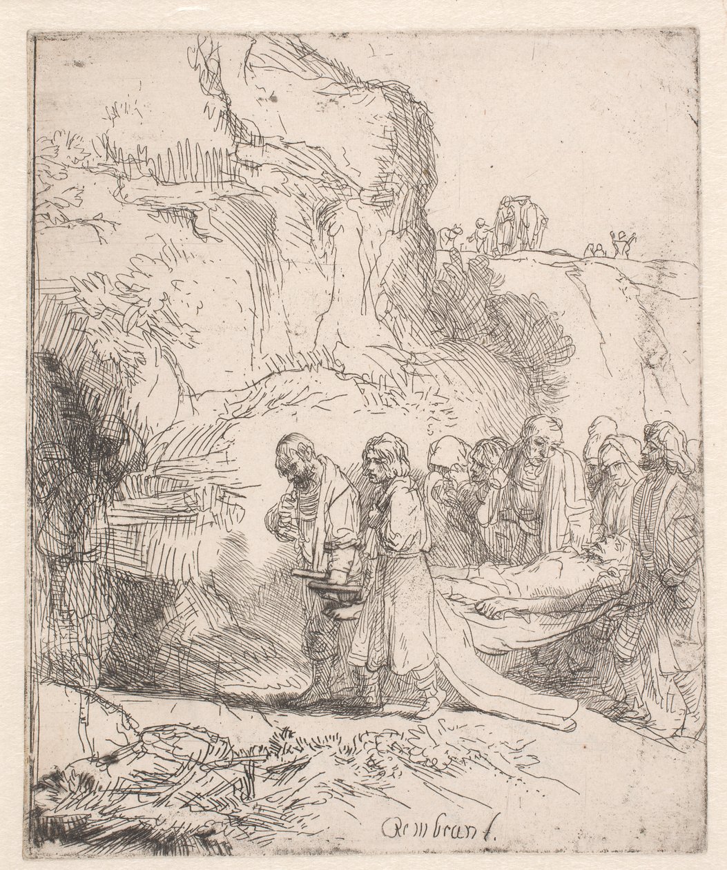 Kristus vietiin haudalle tekijältä Rembrandt van Rijn