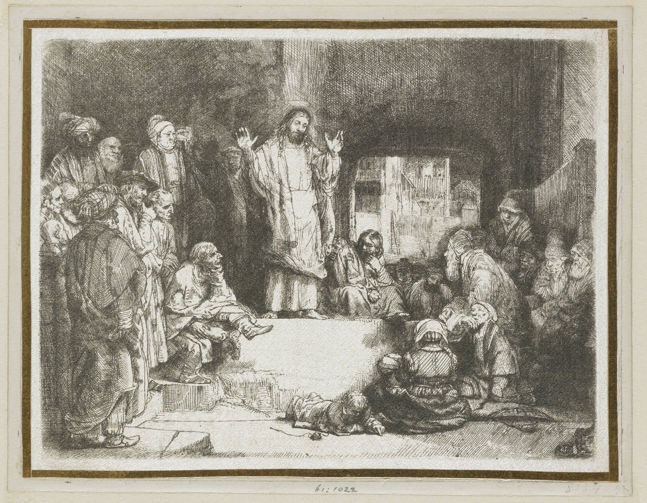 Kristus saarnaamassa (”Pieni hauta”) tekijältä Rembrandt van Rijn