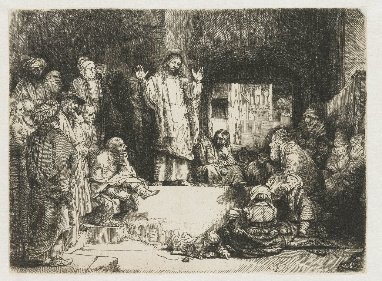 Kristus saarnaamassa (”Pieni hauta”) tekijältä Rembrandt van Rijn