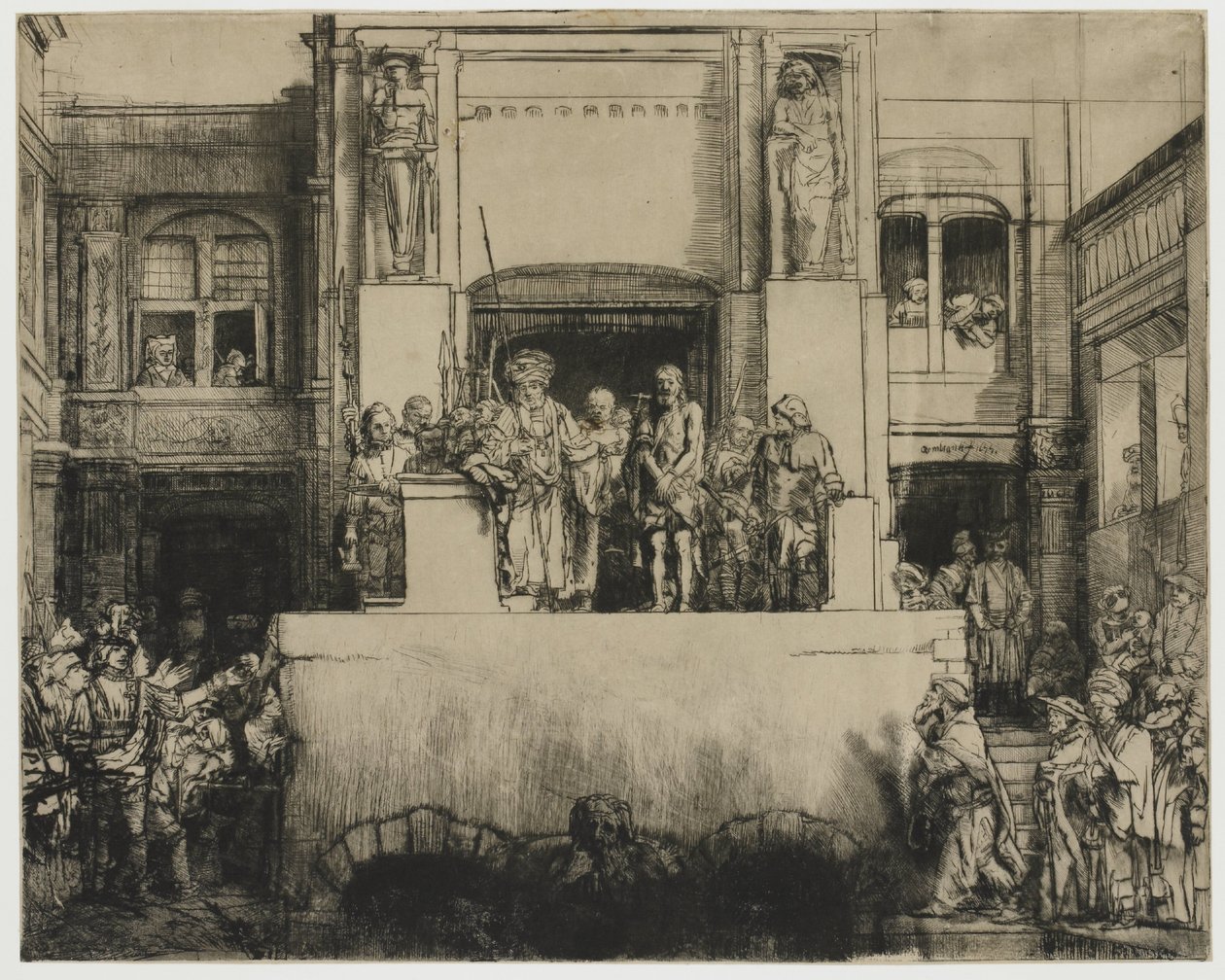Kristus esitellään kansalle (Ecce Homo) tekijältä Rembrandt van Rijn