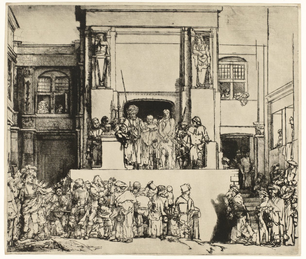 Kristus esitellään kansalle (Ecce Homo) tekijältä Rembrandt van Rijn