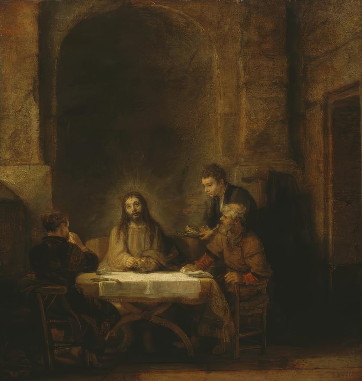 Christus und die Jünger von Emmaus tekijältä Rembrandt van Rijn