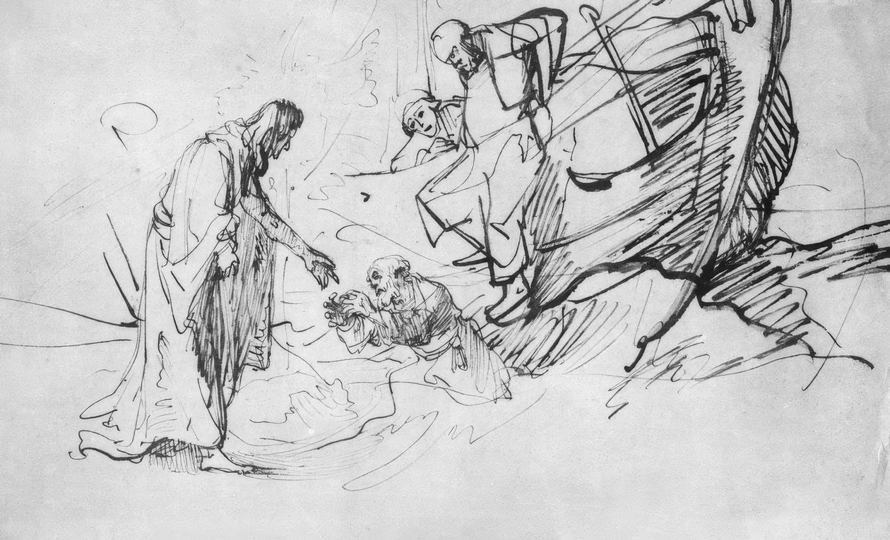 Christus wandelt auf dem Meer tekijältä Rembrandt van Rijn