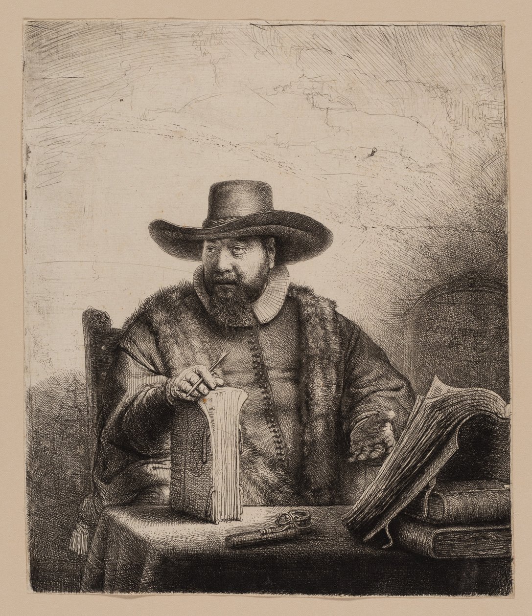 Cornelis Claesz. Anslo, saarnaaja tekijältä Rembrandt van Rijn