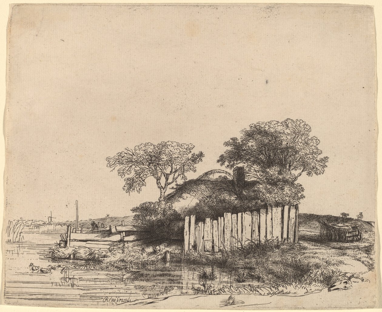Mökki Valkoinen Paling tekijältä Rembrandt van Rijn