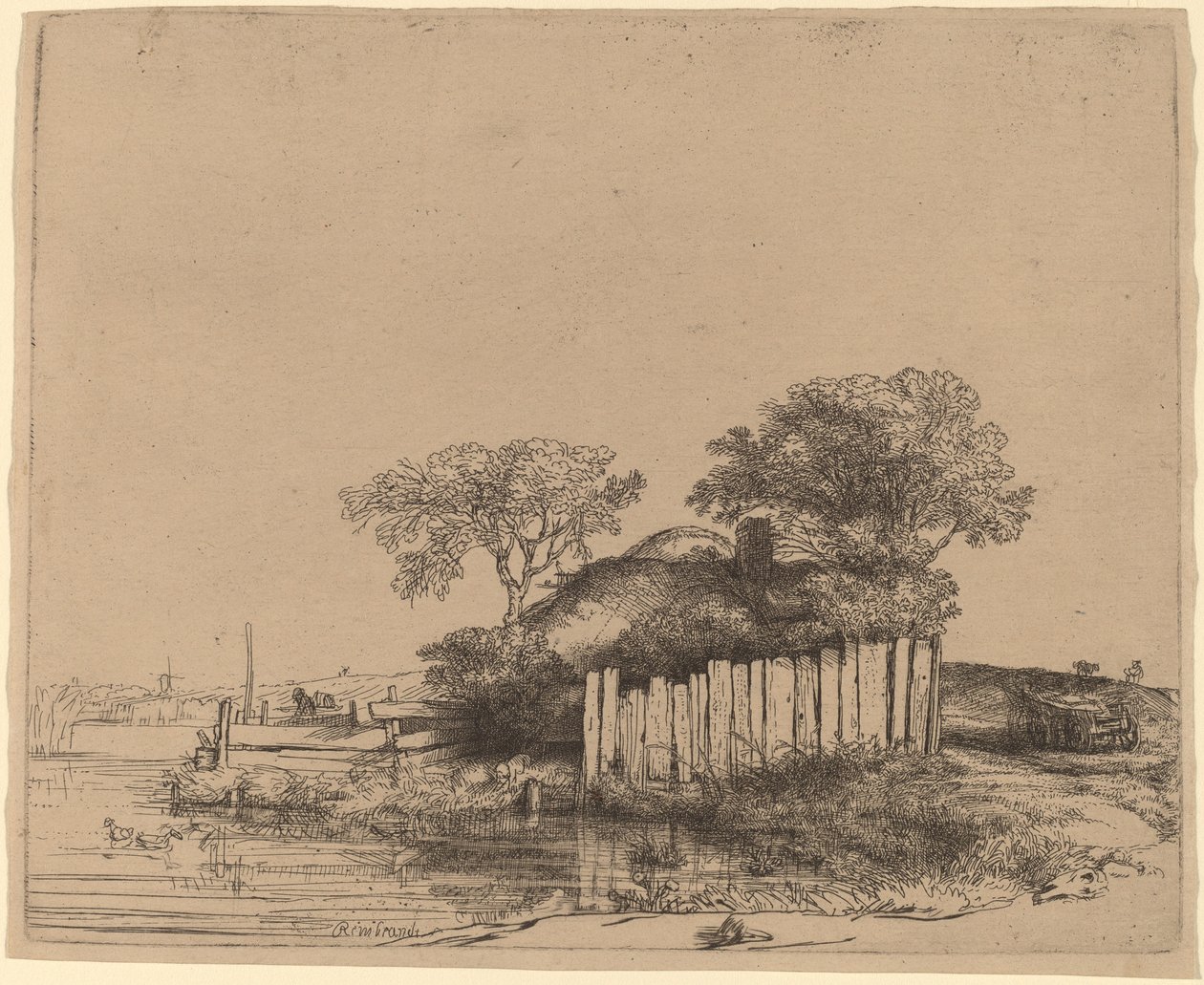 Mökki Valkoinen Paling tekijältä Rembrandt van Rijn