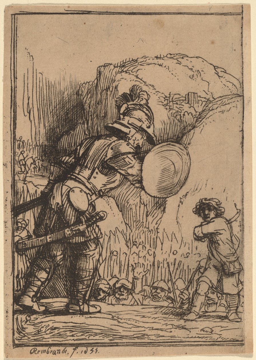 Daavid ja Goljat tekijältä Rembrandt van Rijn