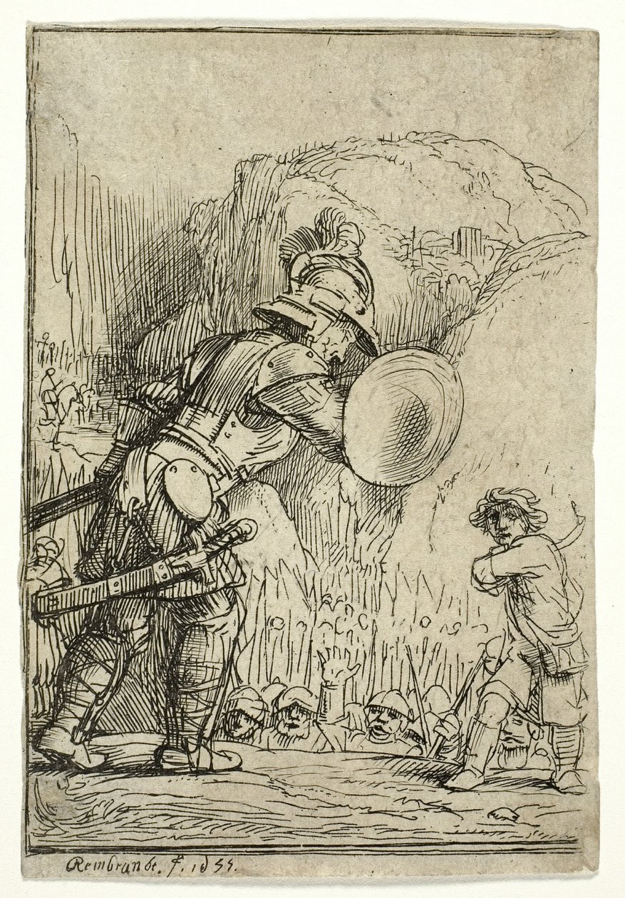 Daavid ja Goljat tekijältä Rembrandt van Rijn