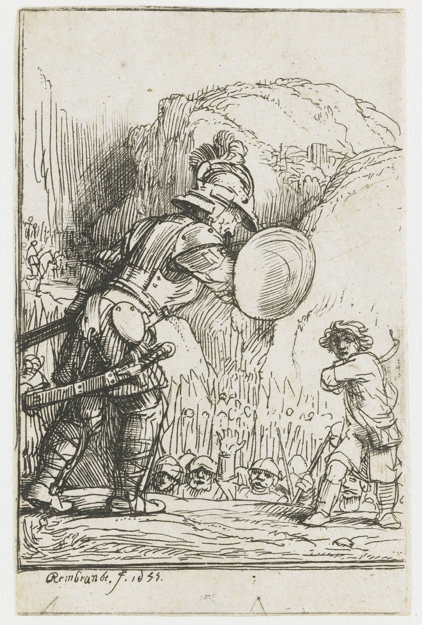 Daavid ja Goljat tekijältä Rembrandt van Rijn