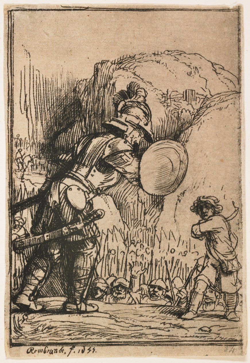 Daavid ja Goljat tekijältä Rembrandt van Rijn