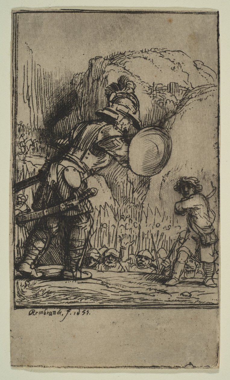 Daavid ja Goljat, 1655. tekijältä Rembrandt van Rijn