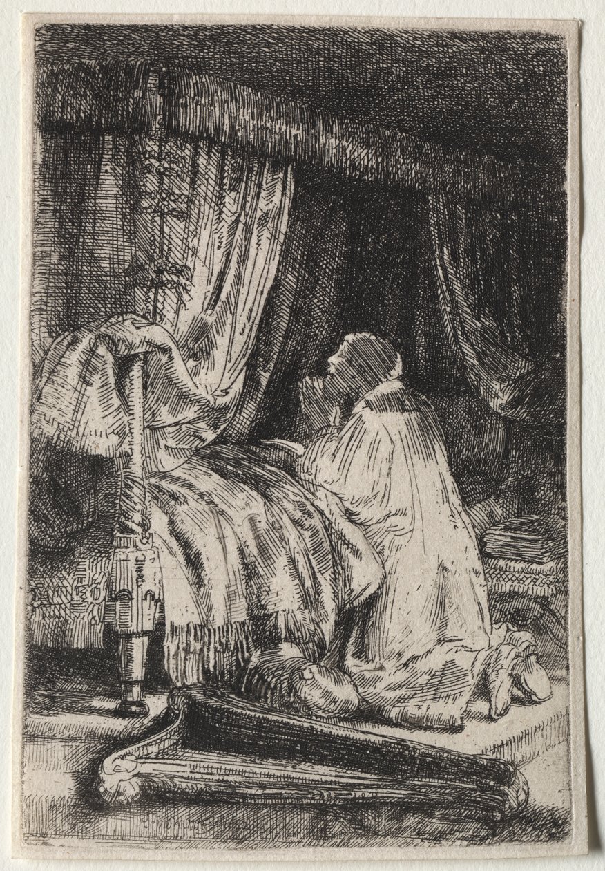 Daavid rukouksessa tekijältä Rembrandt van Rijn