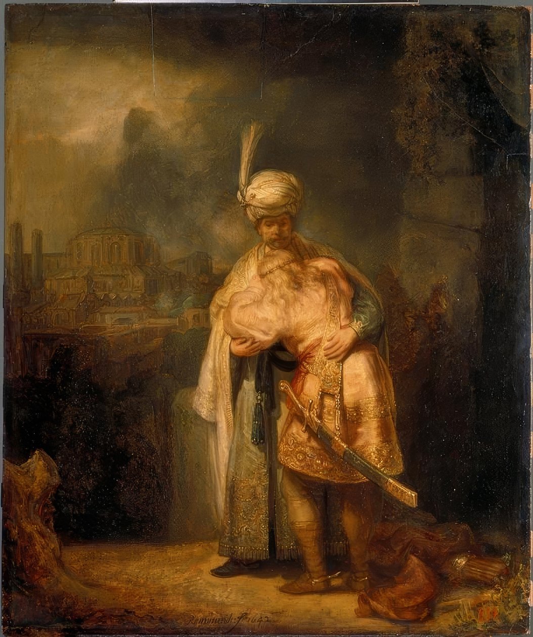 Daavid hyvästelee Joonatanin tekijältä Rembrandt van Rijn